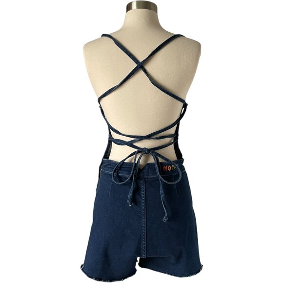 MOTHER Women's Dark Blue Denim Shorts - Picture 4 of 8
